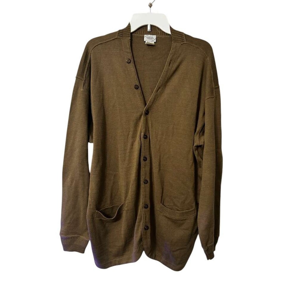 Marithe Girbaud Francois Button Down Cardigan Sweater Women Large Brown Vintage